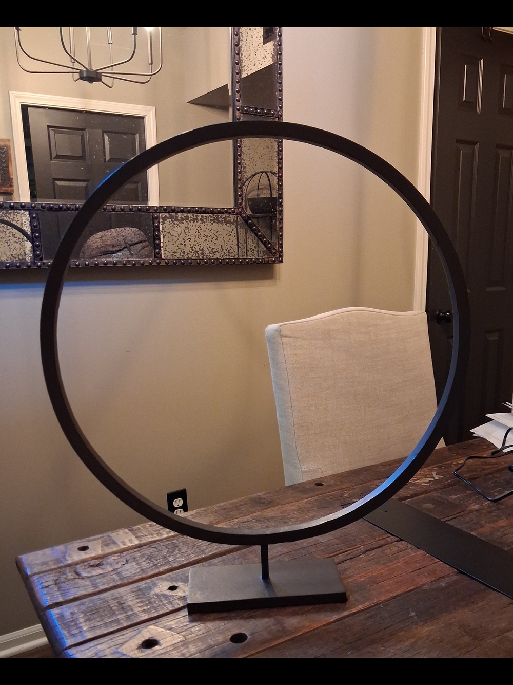 Crate &Barrel Large Iron Circlet Sculpture